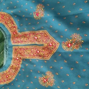 Mirrored peacock blue long tunic